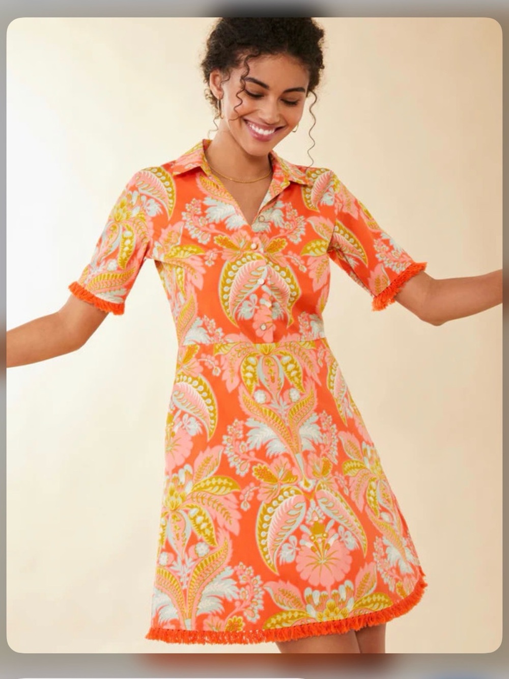 Spartina 449 Ezra River Club Damask Red Shirt Dress